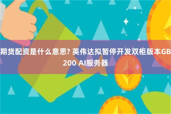 期货配资是什么意思? 英伟达拟暂停开发双柜版本GB200 AI服务器