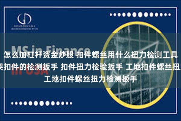 怎么加杠杆资金炒股 扣件螺丝用什么扭力检测工具 钢管脚手架扣件的检测扳手 扣件扭力检验扳手 工地扣件螺丝扭力检测扳手